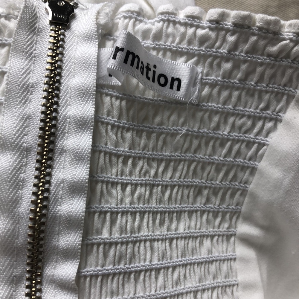 Reformation White Tie-Shoulder Mini Dress Size 6 - Picture 10 of 11